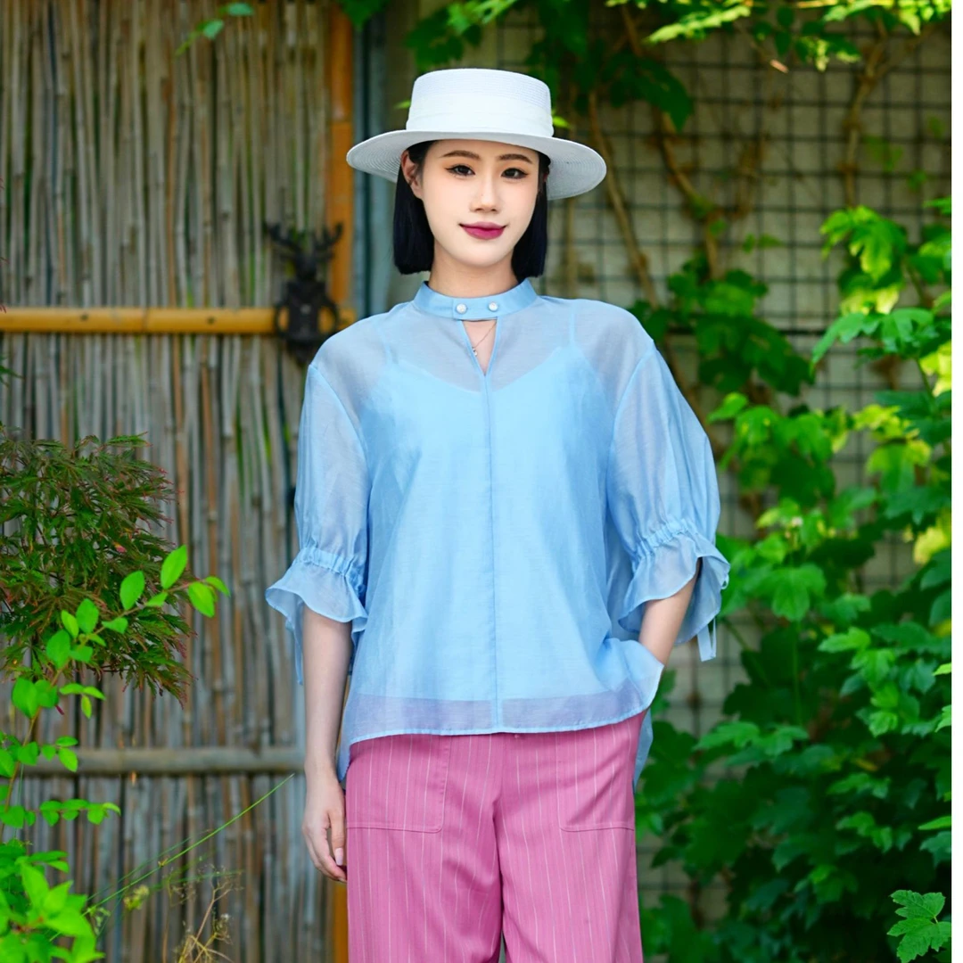 GIRDEAR/哥弟 25新款时尚高级百搭新中式舒适衬衫-附内搭130016