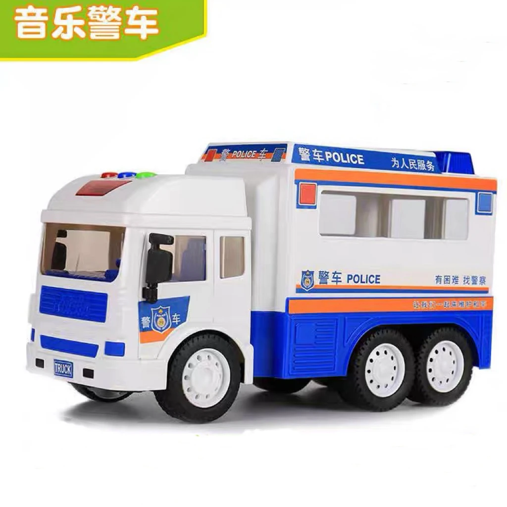 LINDA/林达警亭车会讲故事的惯性城市玩具8030-6 白色警察车警车