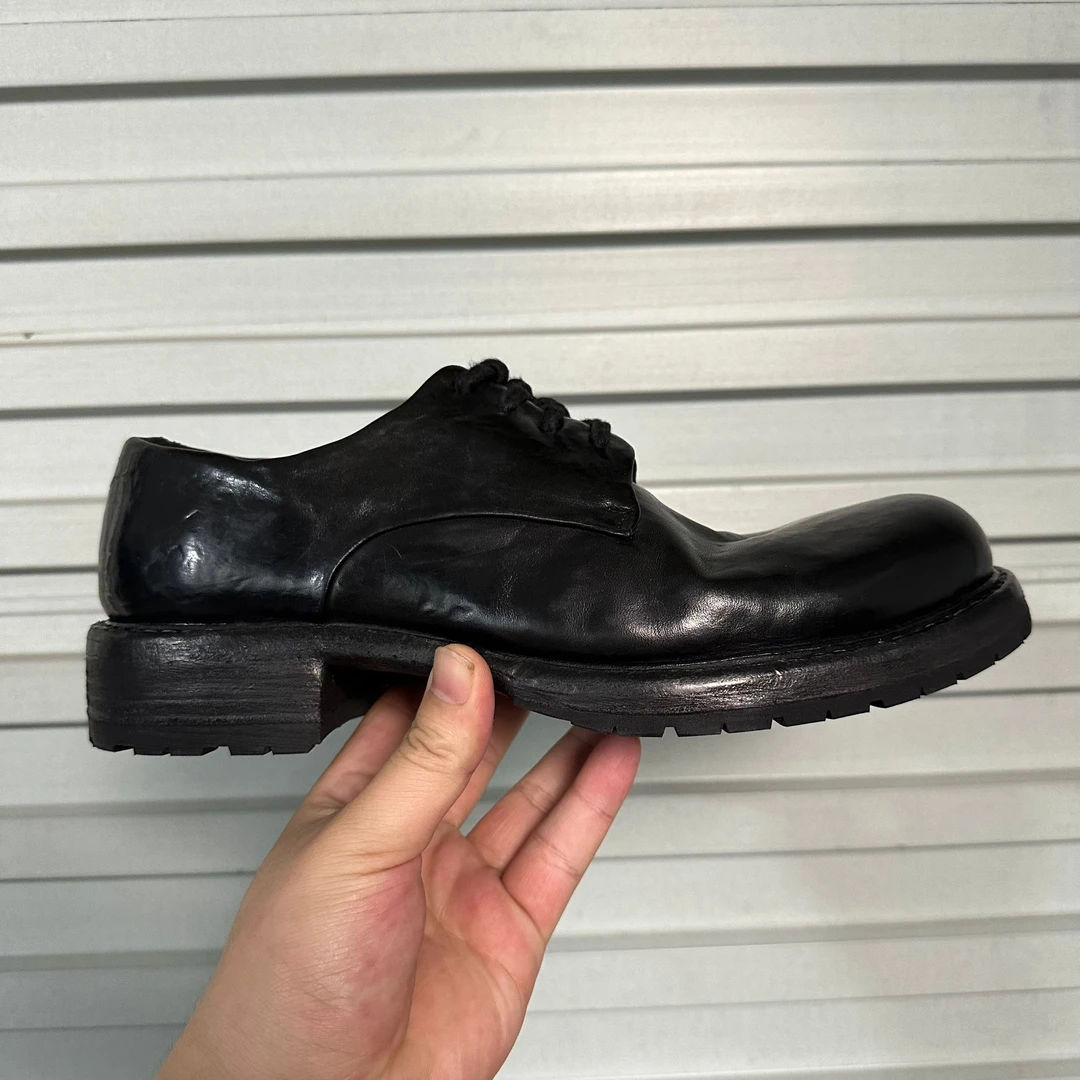 水洗手工马皮德比固特异男士商务休闲皮鞋