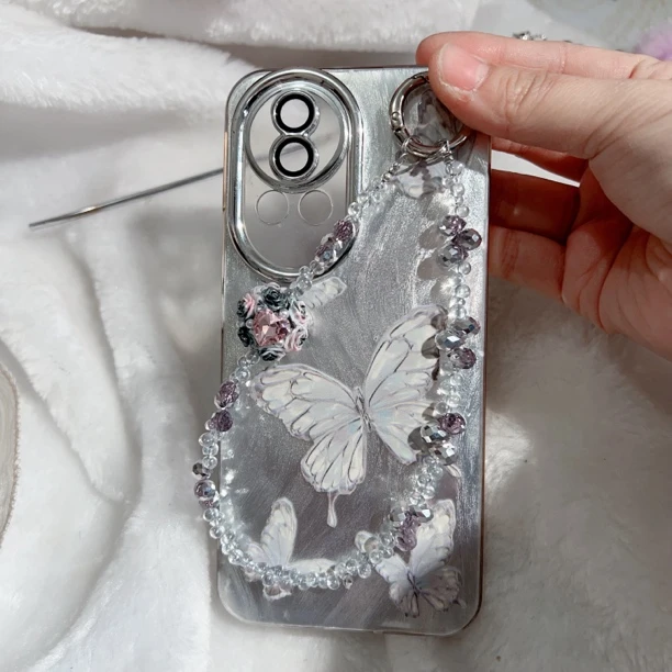 B231手工diy重工花球手机链通用手机链