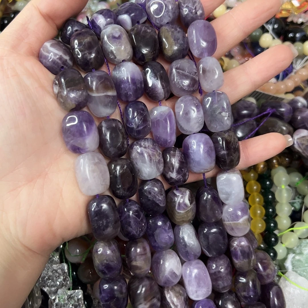 玛瑙/玉髓未镶嵌珠宝半成品，卡13x17紫水晶一条