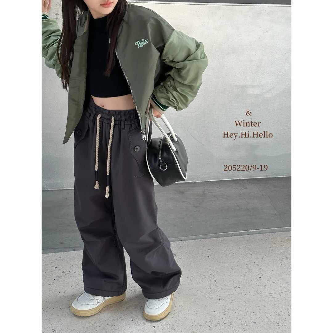 05220高端潮品童装时尚百搭一体绒折叠速干裤B5-5