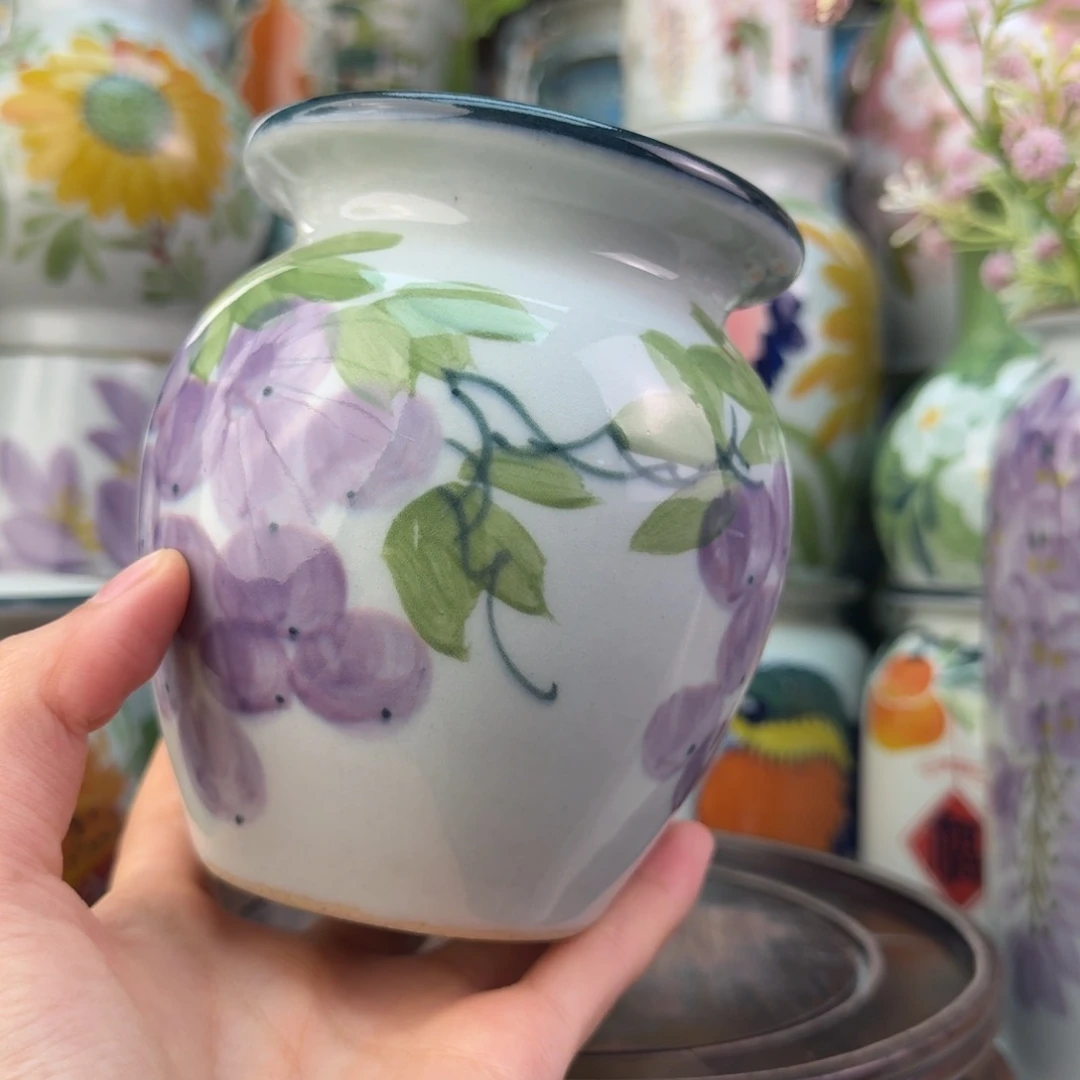 景德镇陶瓷手绘花瓶无孔