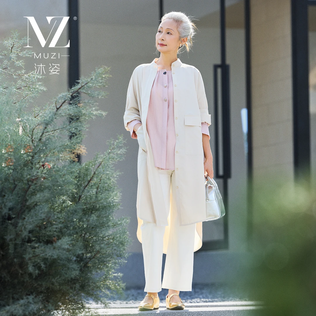 【完颜赫】中年女装秋装时尚休闲长袖连衣裙妈妈装春季中长款裙子
