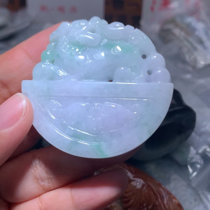 翡翠未镶嵌颈饰保真天然A货翡翠
