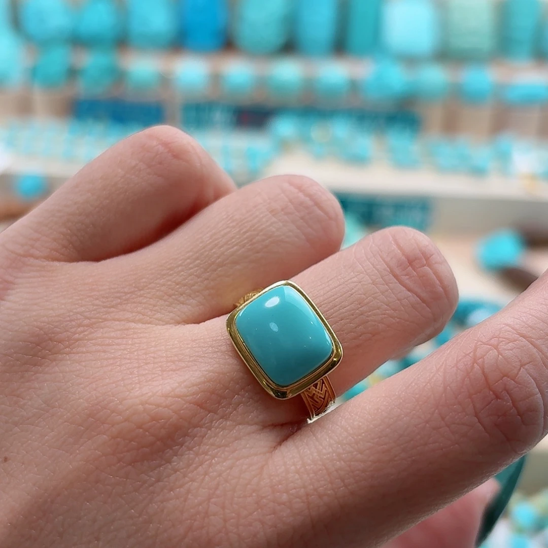 绿松石18K金镶嵌珠宝奇石