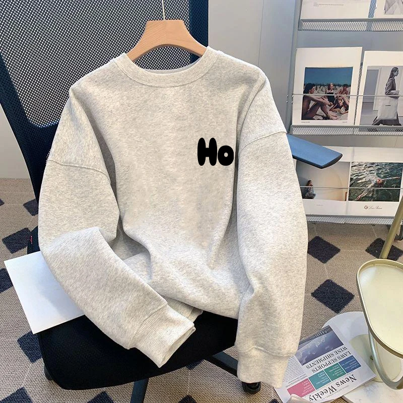 爆款2025新款潮流慵懒风卫衣男士印花秋冬款休闲长袖痞帅男装