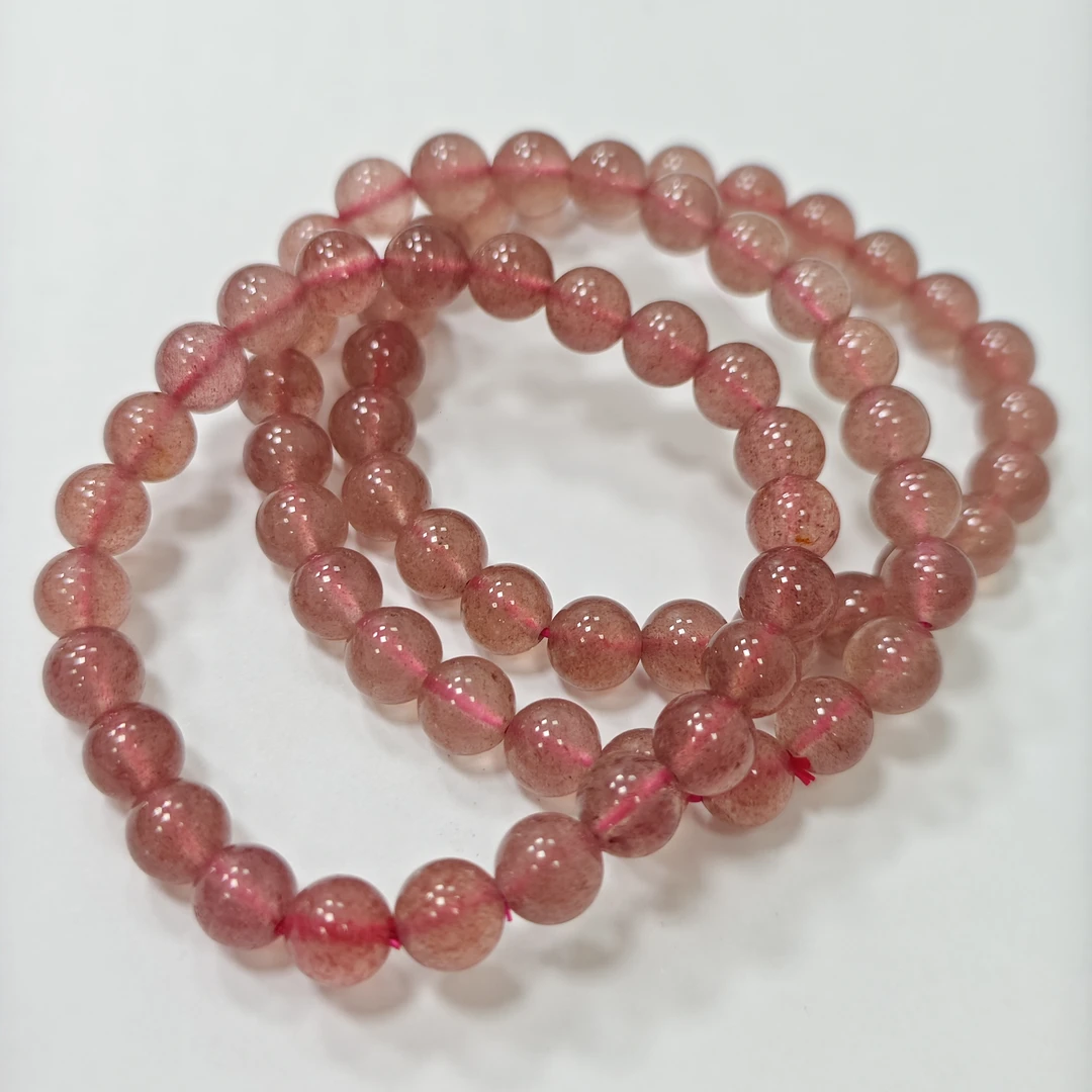 【书记甄选】天然草莓晶单圈手链 多样性发一件 约8mm 6950CK