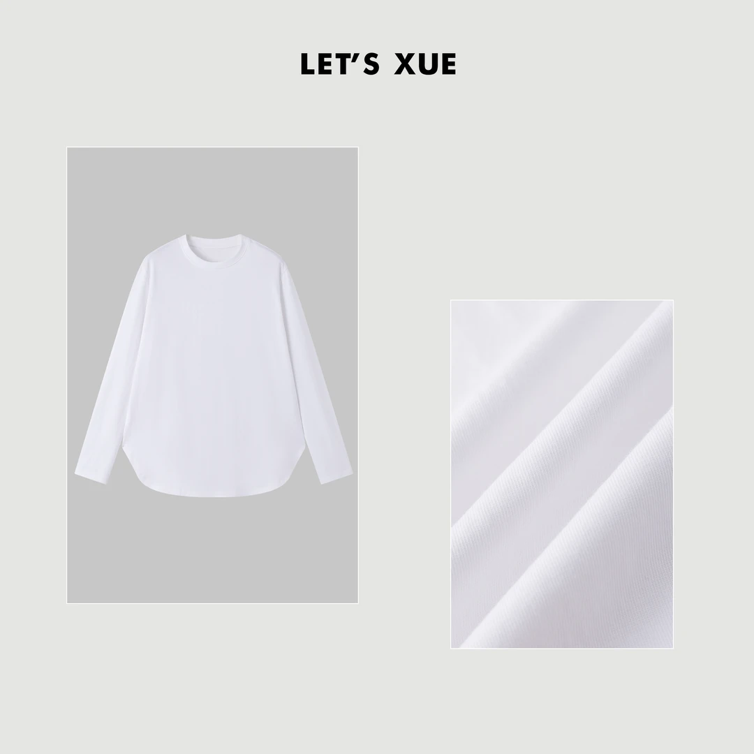 XUE【雪花肌理长袖】简约透气宽松上衣女