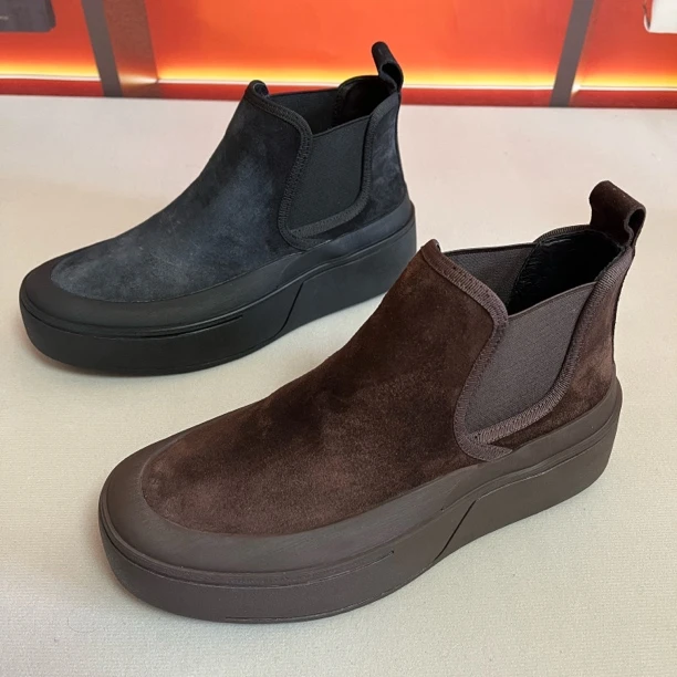 462-168（169）广州秋季新款磨砂牛皮素面休闲皮鞋休闲风