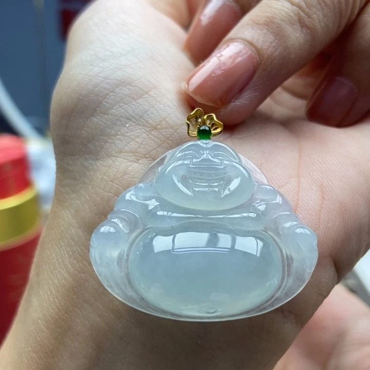 翡翠18K金镶嵌颈饰吊坠83
