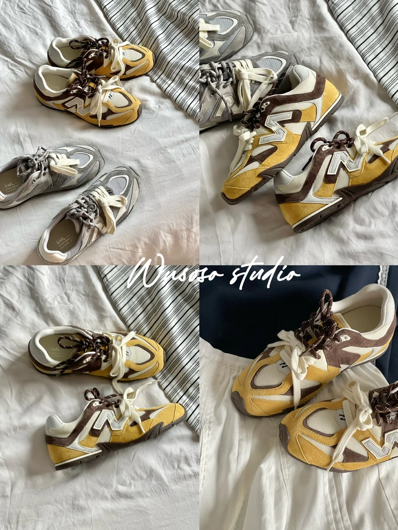 【soso】25ss｜韩系复古字母真皮拼色内增高德训鞋