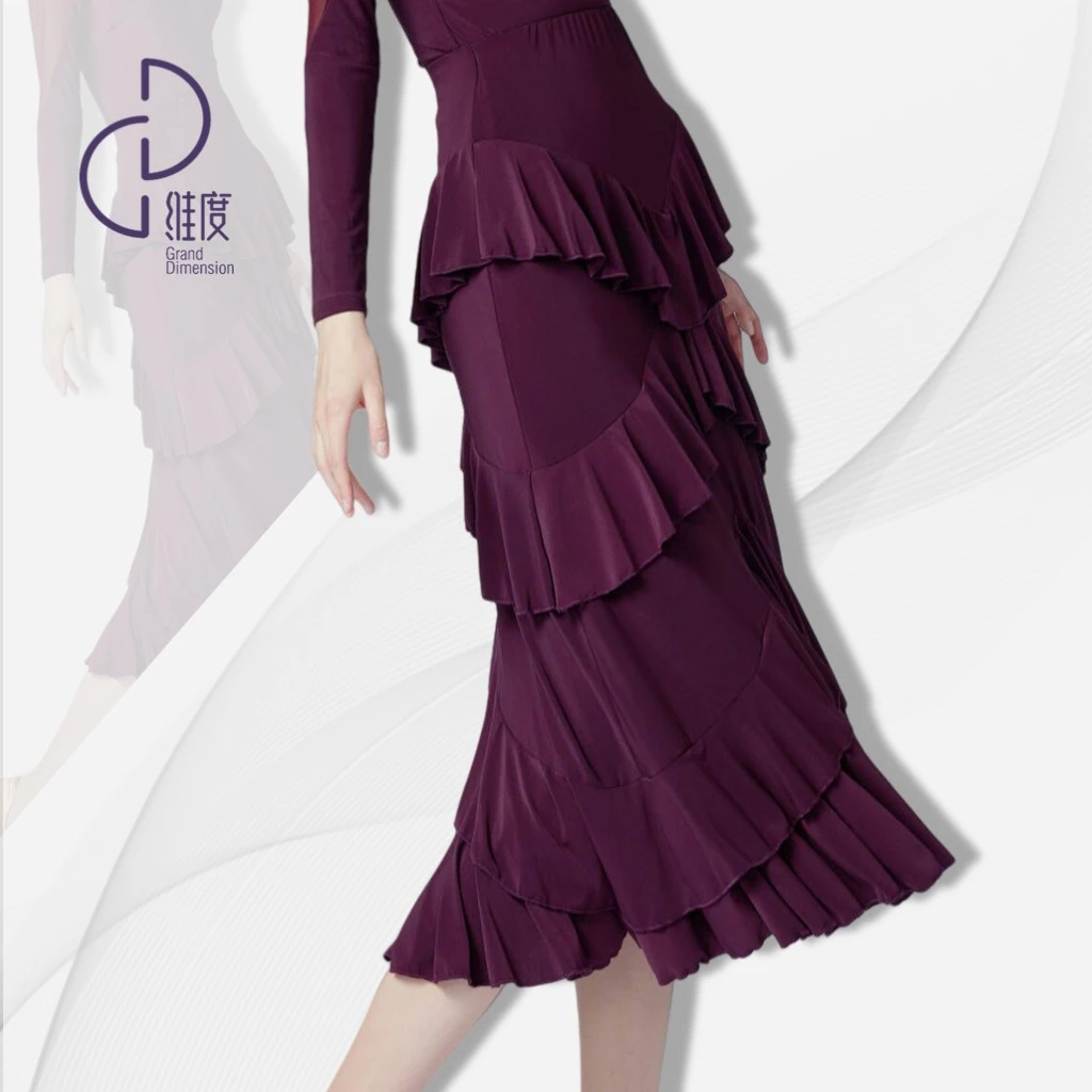 【维度舞服】Q03原创设计女士半身裙摩登舞衣拉丁舞练习服夏季时尚