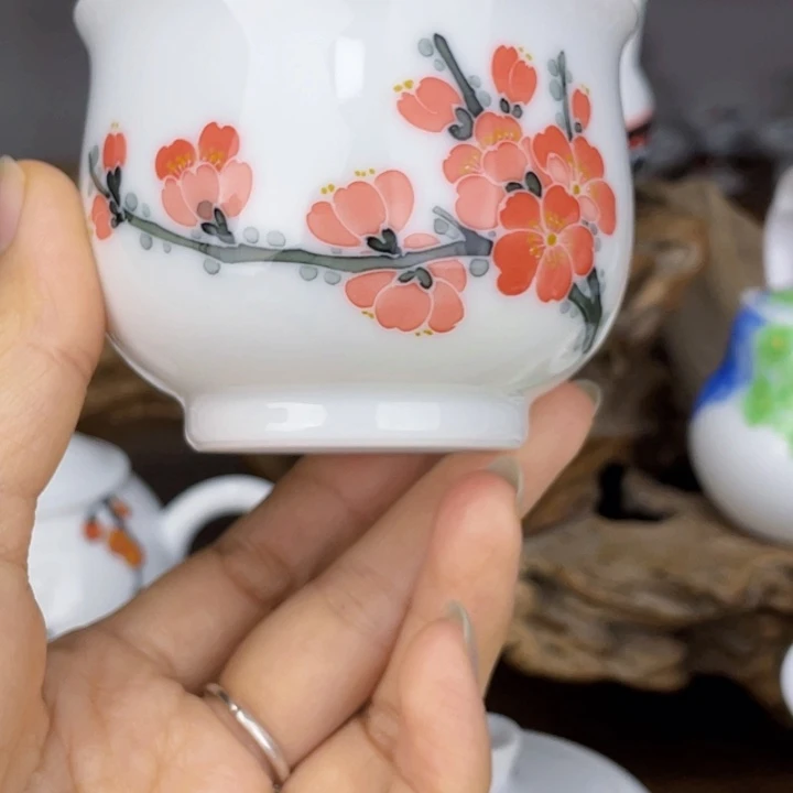 杯老*主人杯手绘釉下彩