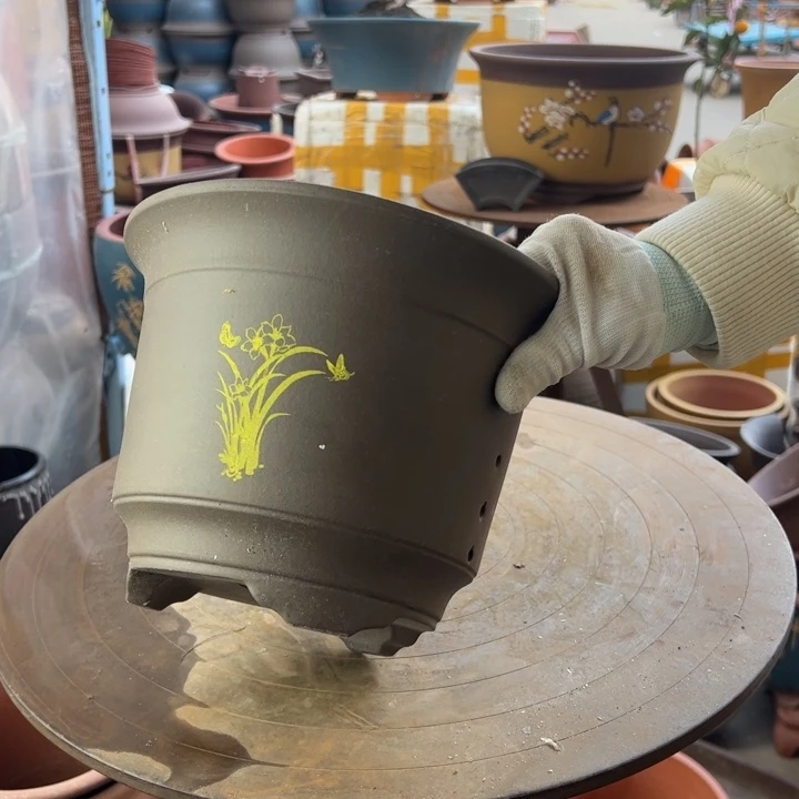 紫砂宜兴紫砂花盆