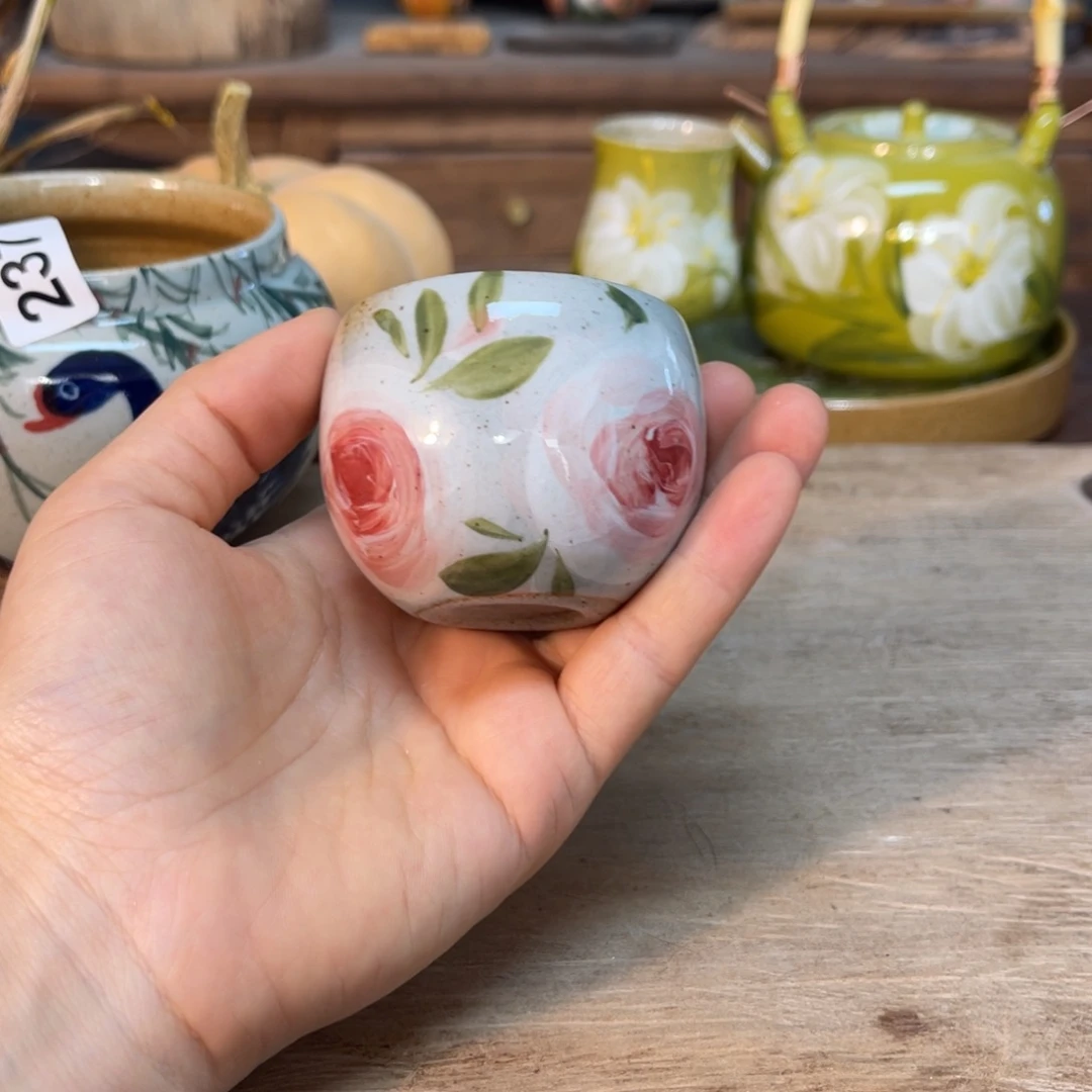 孜***壶素浅陶瓷手工手绘