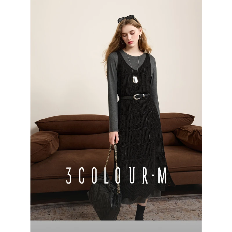 【大叔专享】D401XM113GM0三彩2025春季新款镂空针织罩衫开叉dbx