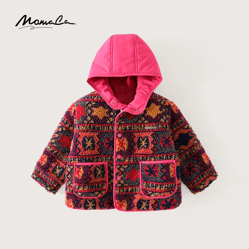 MOMOCO冬季儿童新款时尚小众两面穿费尔岛毛毛外套75880123018