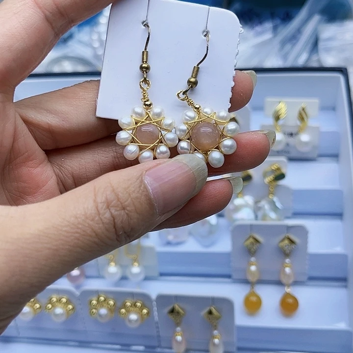 淡水珍珠胸饰银S925镶嵌