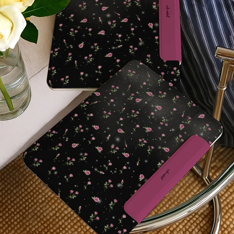 【百变搭扣玫瑰】iPad11代平板壳oppo3华为Air12小米7保护套红米pro