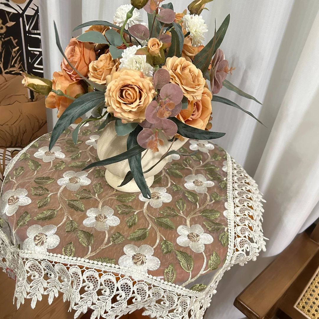 方形防尘盖布蕾丝桌布