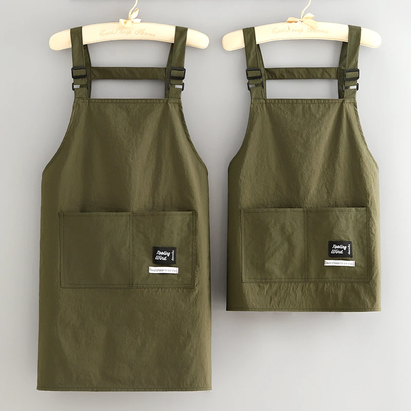简约防泼水围裙厨房家用防污耐脏做饭围腰餐饮专用工作服定制印字