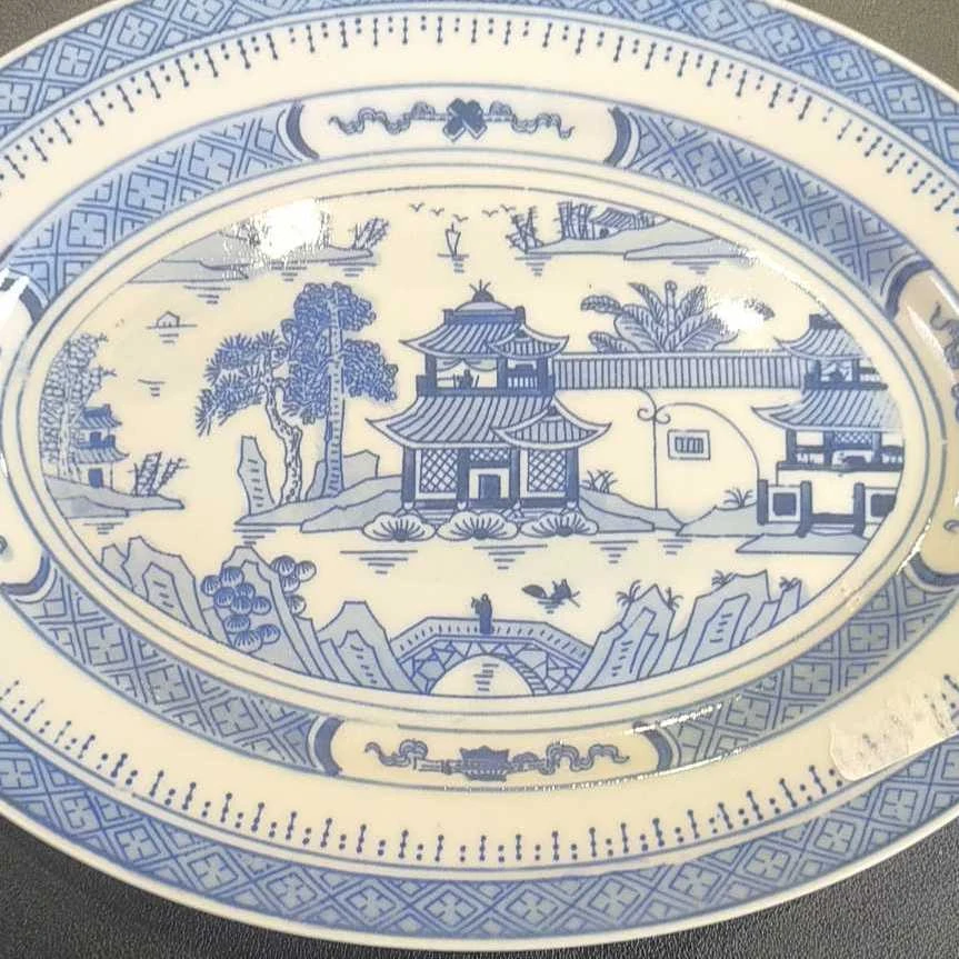 YT0122FWQY004 青花楼阁盘