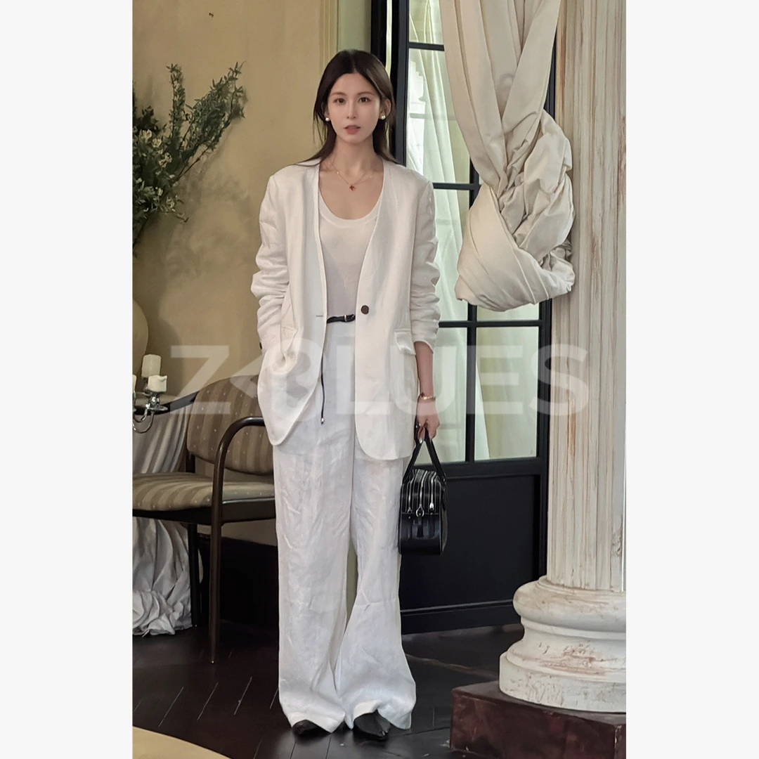 【自然引力】开春王炸亚麻V领西装外套+老钱风松弛感女装