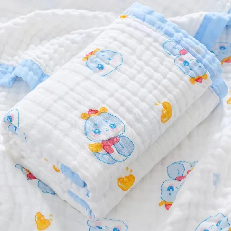 【依依家】新生儿纯棉纱布6层软泡泡纱浴巾