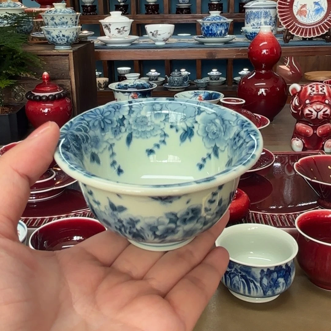 闻轩坊柴窑 万花蝶恋花大压手