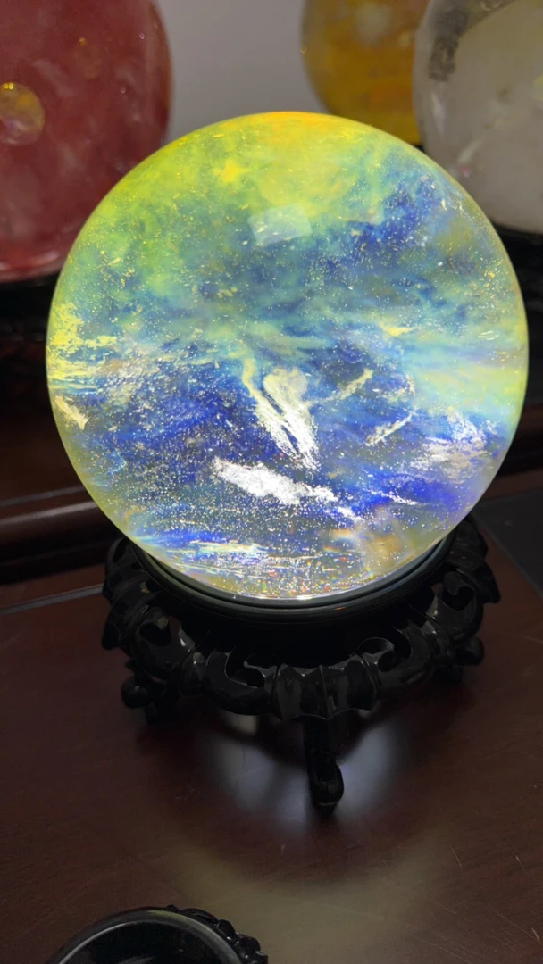 黄水晶球灯14厘米