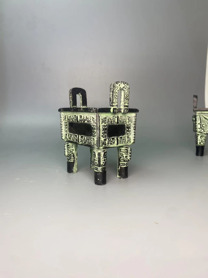 仿古青铜器方鼎工艺礼品公司桌面摆件克鼎包邮兽面鼎落地鼎办公鼎