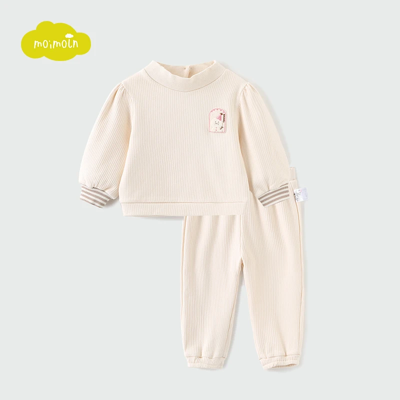 moimoln小云朵童装秋冬新款女童运动休闲套装女宝宝冬装卫衣裤子