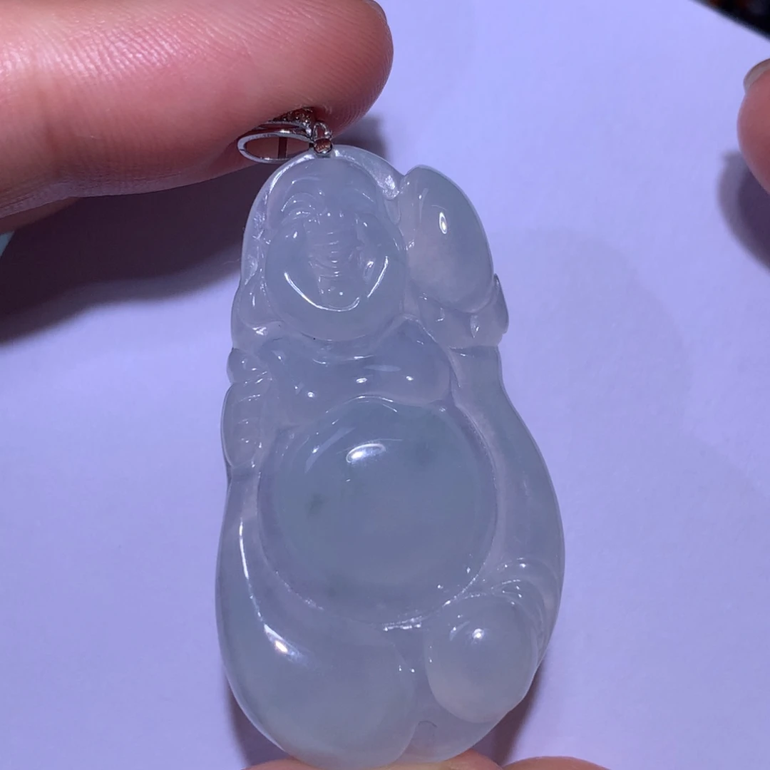 翡翠颈饰18K金镶嵌佛公