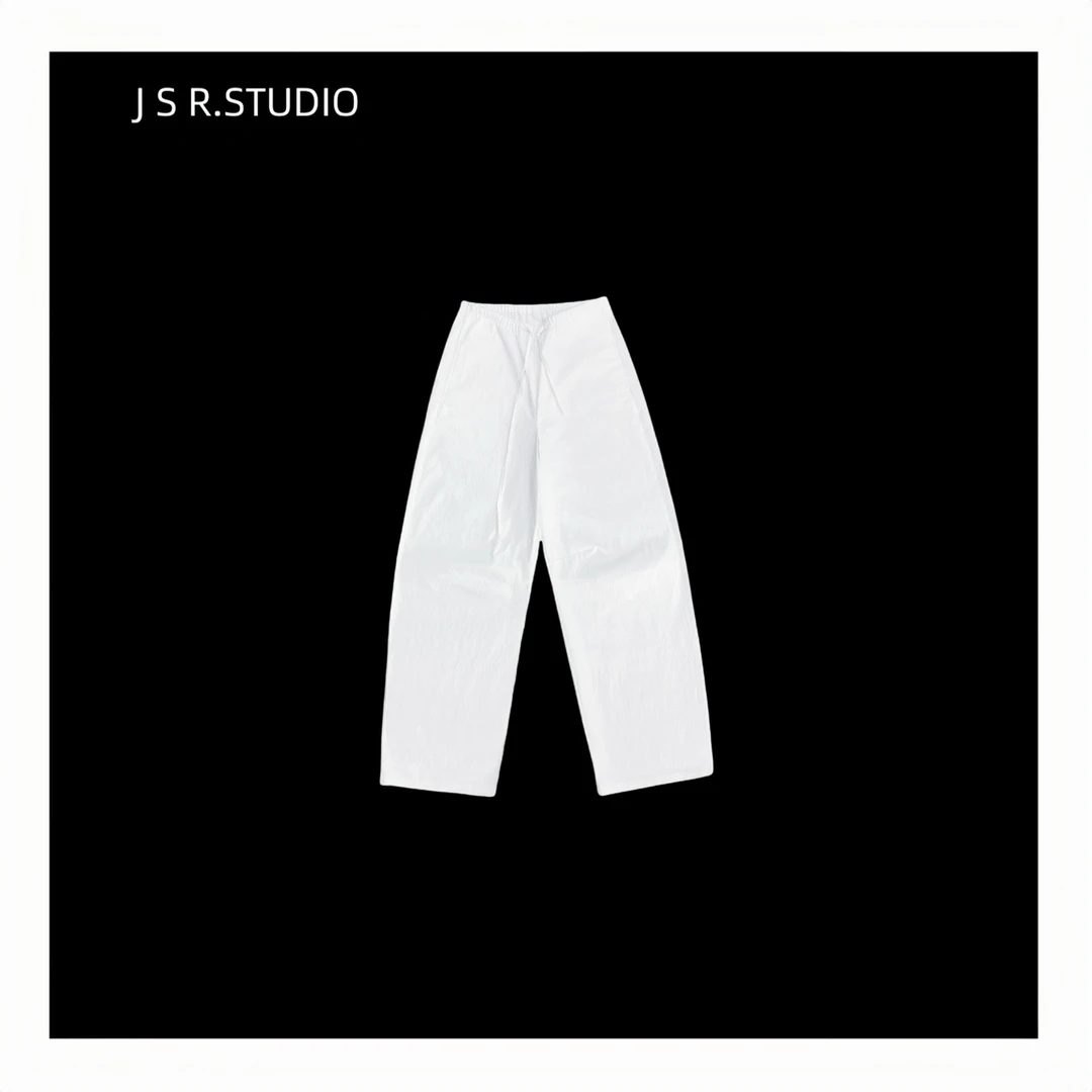 JSR studio【白色宣言】舒适抽绳百搭显瘦直筒休闲长裤