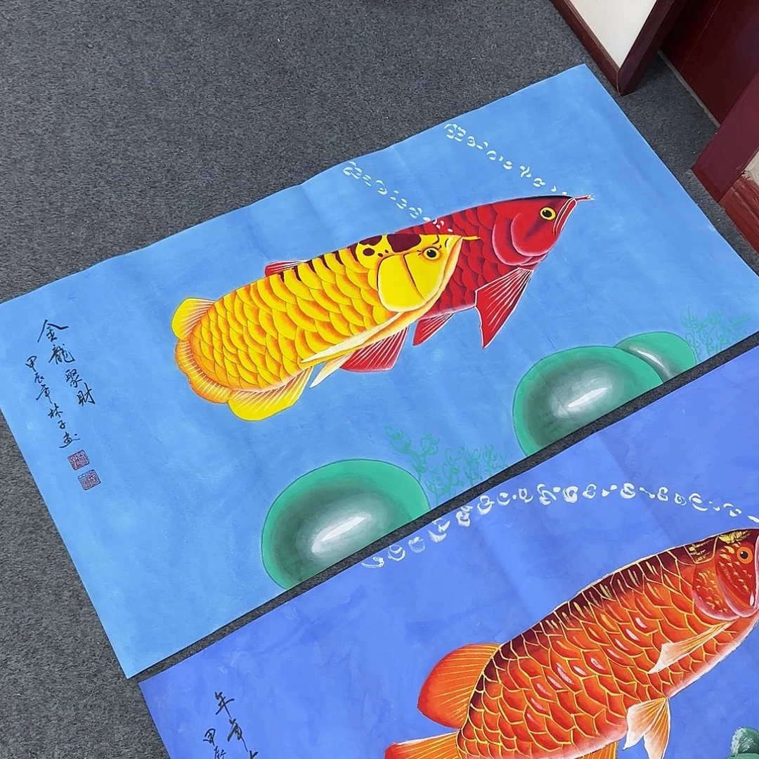 国画尺寸50X100手绘作品