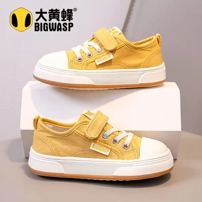 大黄蜂儿童板鞋女孩帆布鞋2025春秋季女童帆布鞋百搭防滑休闲鞋潮