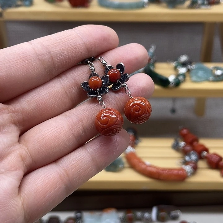 翡翠未镶嵌耳饰8888555