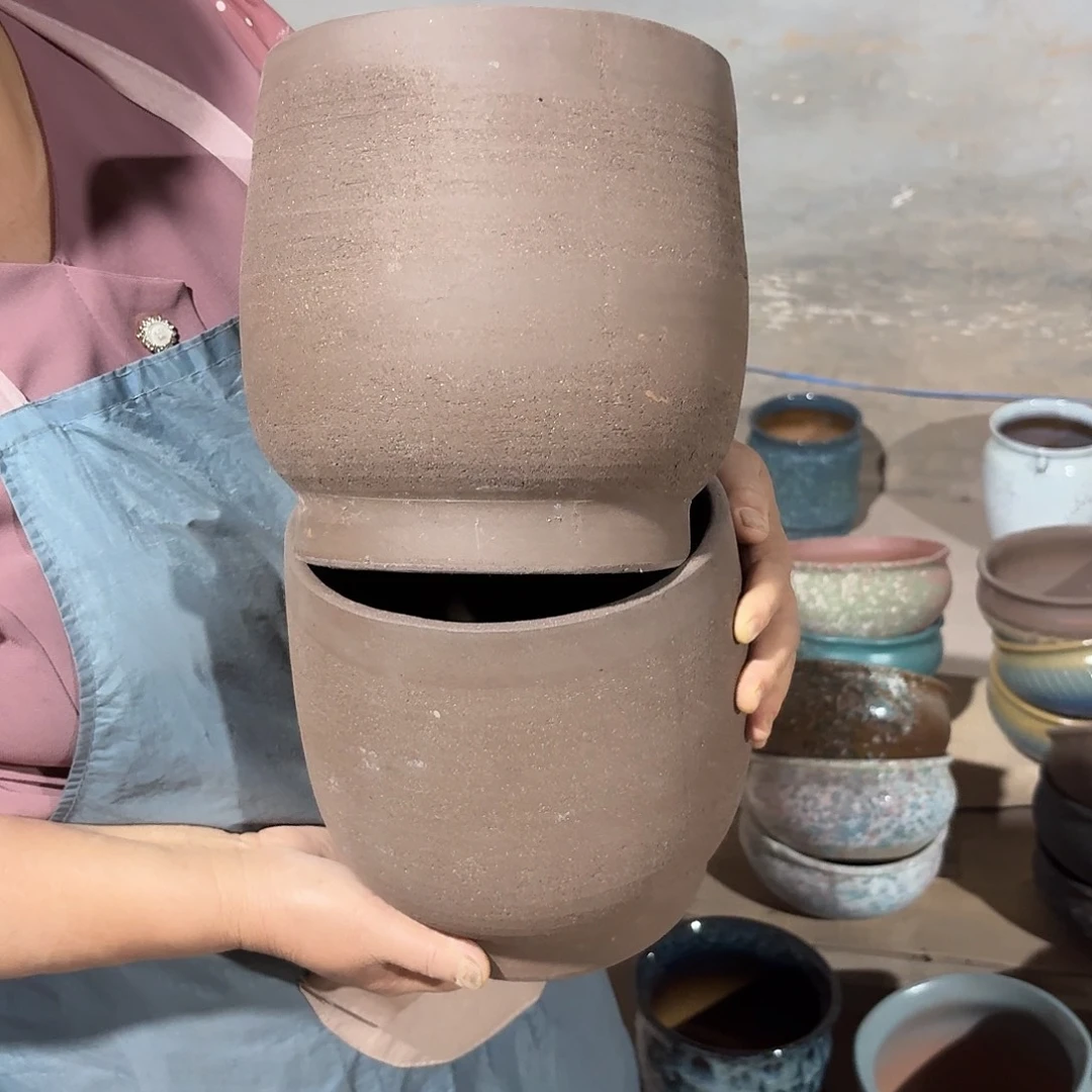 紫砂花盆口20高20