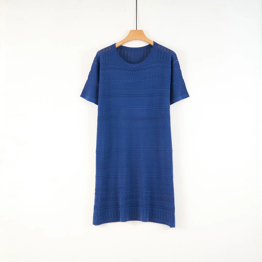 天山精品【100桑蚕丝】2025新款桑蚕丝圆领连衣裙-YTNL5611T