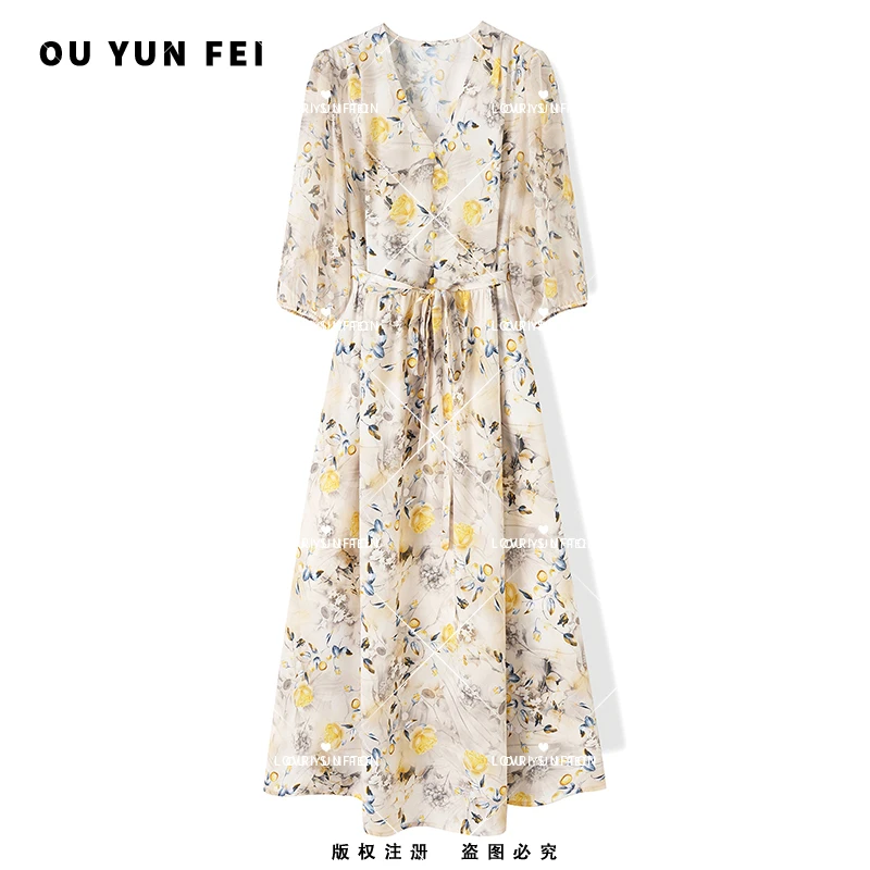 连衣裙女夏季新款气质温柔风穿搭高级感时尚显瘦轻奢长裙F1162