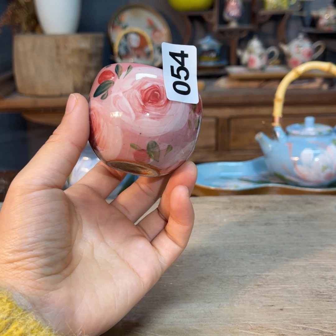 壶素浅陶瓷手工手绘