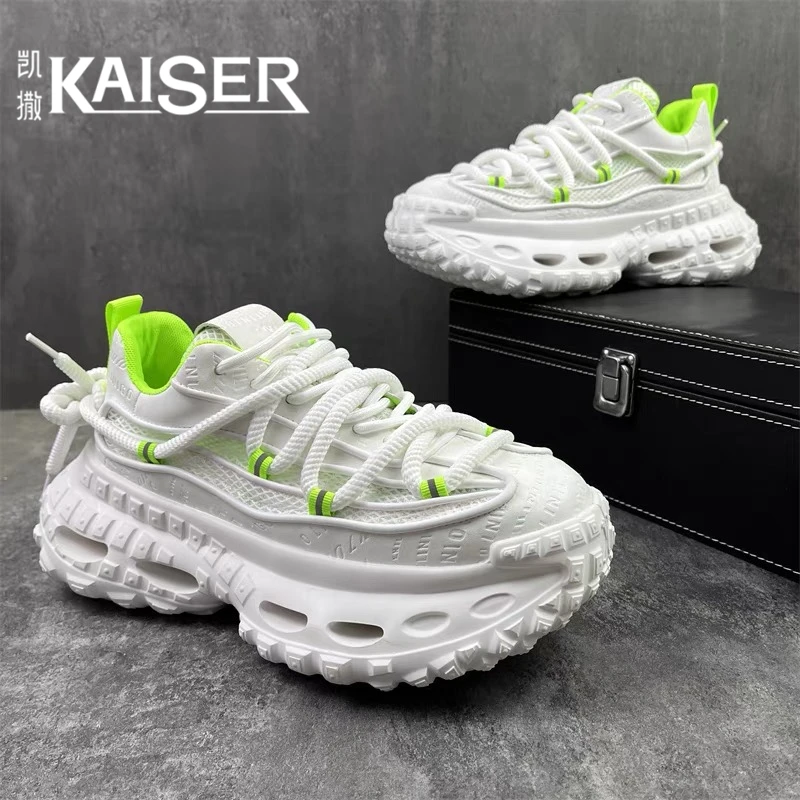 凯撒男鞋夏季潮流透气休闲网面鞋子男款网红运动鞋厚底增高老爹鞋