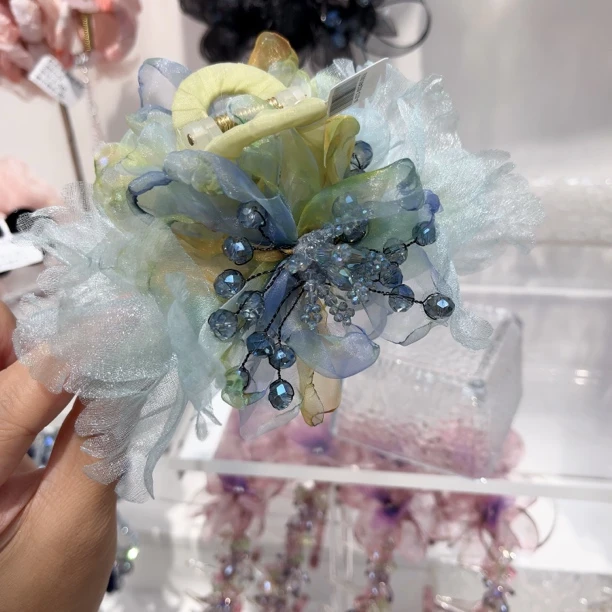 L788蓝色烧花13公分抓夹