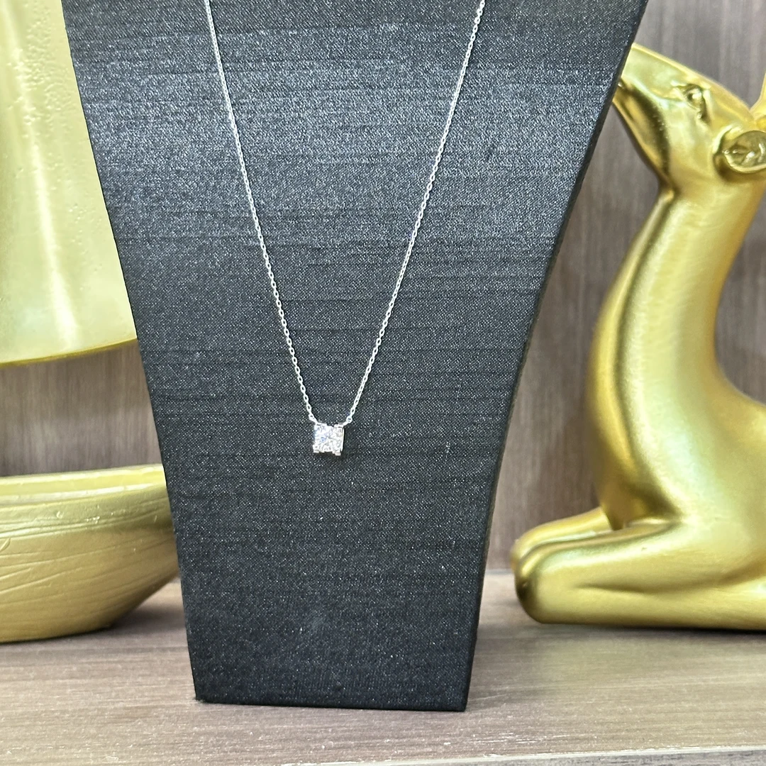 【云中意】铂金方形设计圆钻小千金项链-hgt 多样性发货