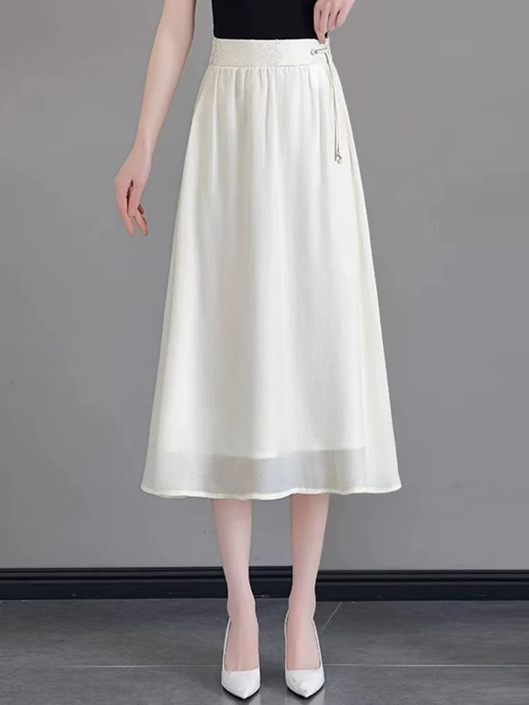 春夏国风气质中长款半身裙女--【裙长约80】