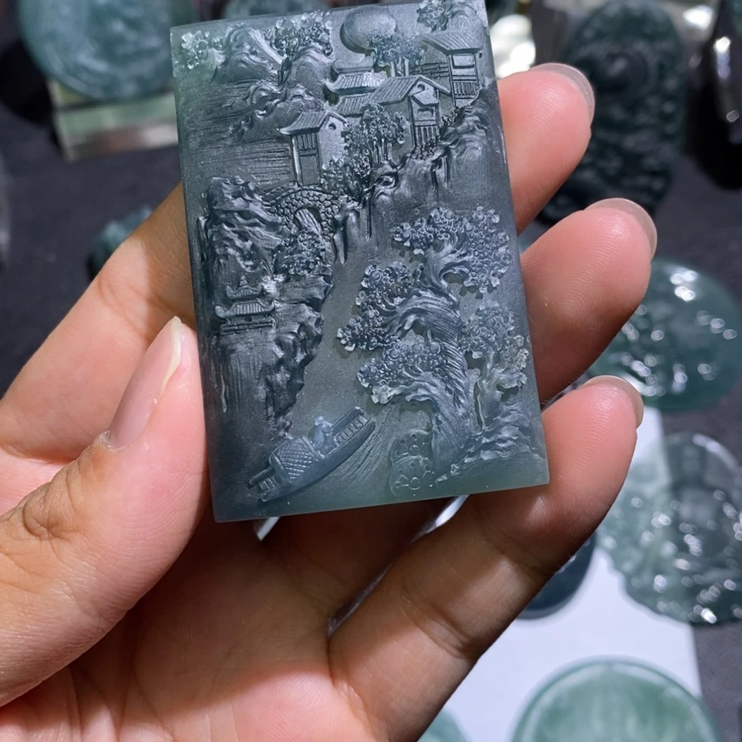 未镶嵌定制翡翠山水