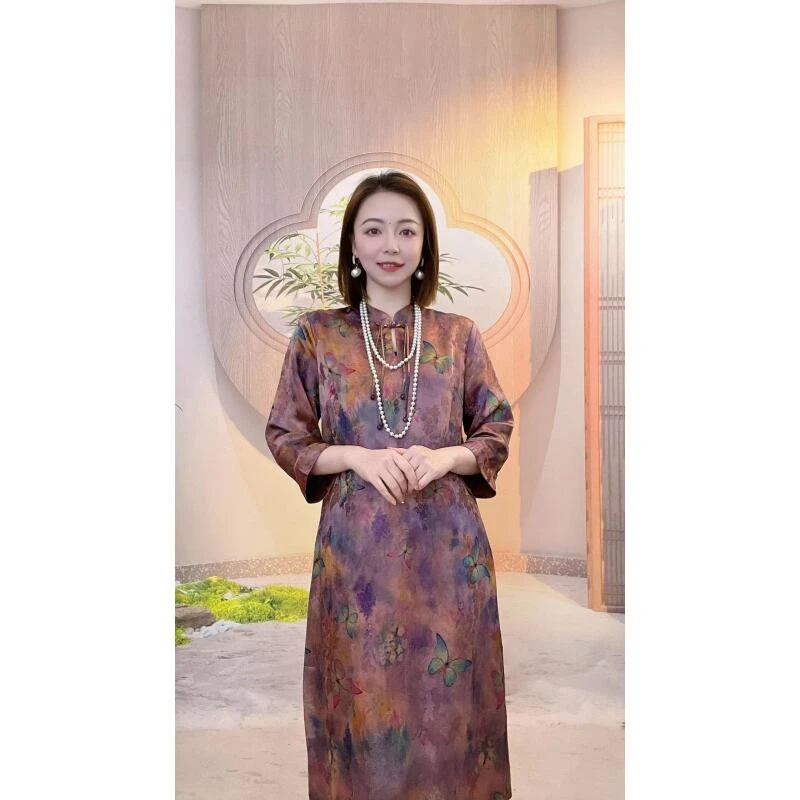 2025春夏新款国风重磅花萝老料连衣裙-20240557-乔子