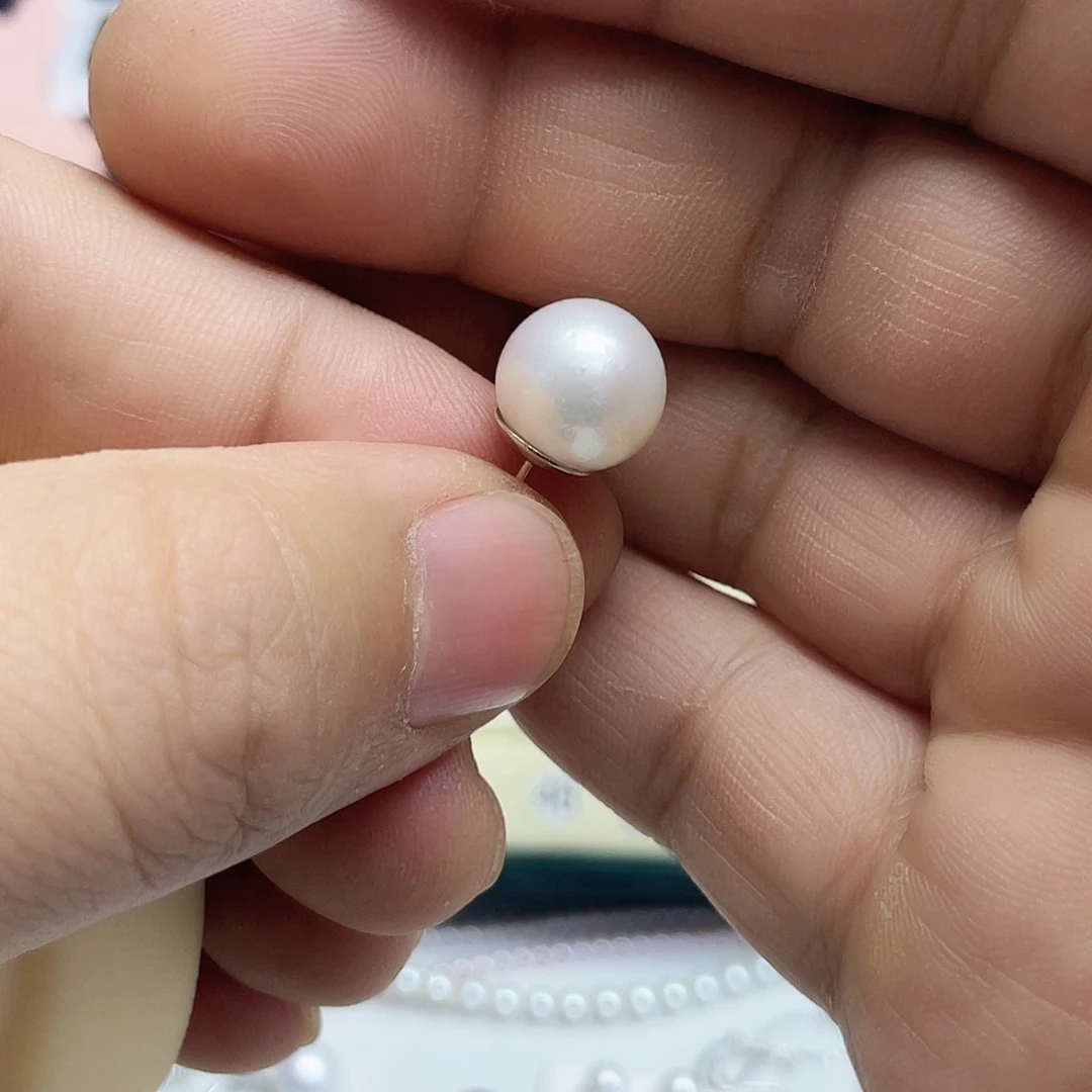 鑫***晨银S925镶嵌淡水珍珠耳饰