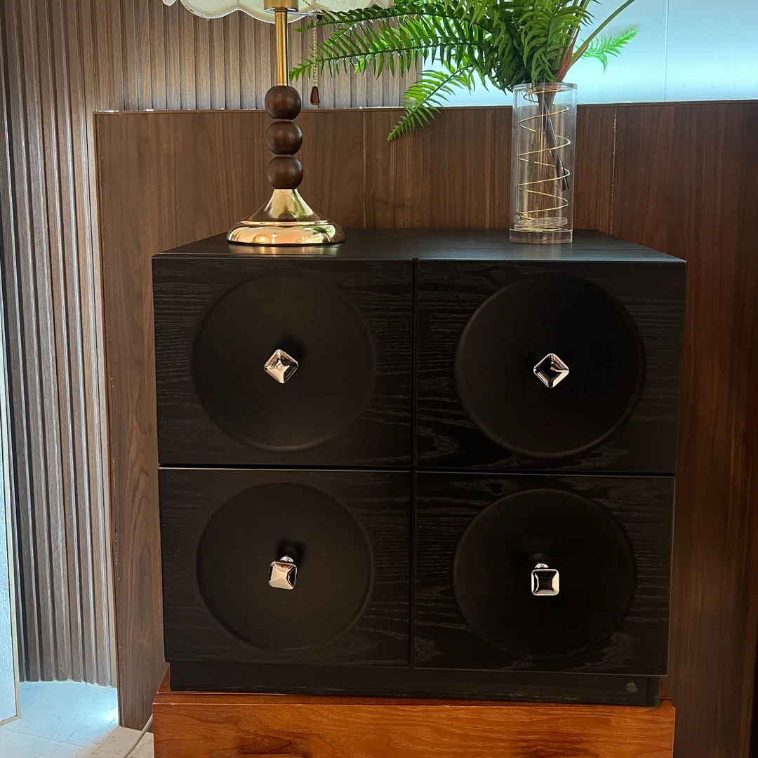 【铜钱柜】中古极简原木风复古风组合模块积木柜